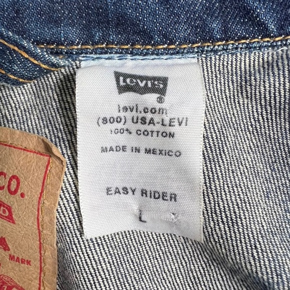 Vintage Levi's Easy Rider Dark / Mid Wash Denim Jean Jacket Large Y2K 70550-0496 - Picture 11 of 13